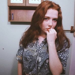 vintage blue green hawaiian shirt